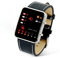 Uhr für Herren Edelstahlarmband LED-Sport-Frauen-Armbanduhr-Handgelenk-Digitaluhr-Männer rote binäre Herrenuhr Armbanduhr Holz (b-Black, One Size)