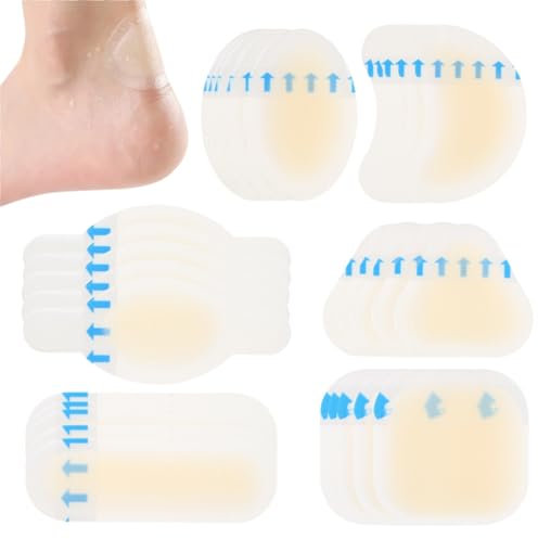 Lot de 30 pansements hydrocolloïdes pour pieds - Prévention des ampoules - Pour orteils, pieds, talon, doigts et peau neuve
