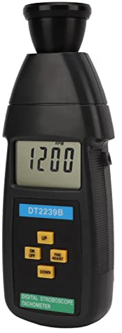 DT2239B LCD-Digital-Stroboskop, digitales Hand-Stroboskop, digitales Stroboskop, berührungsloser Stroboskop-Drehzahlmesser, LED-Blitz-Stroboskop-Tachometer für HVAC-Motordrucken,