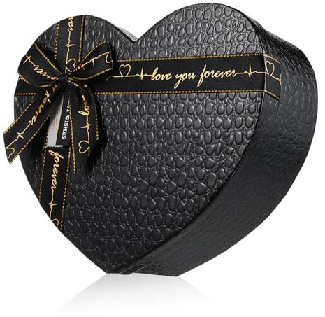 GRADENEVE Kasten Geschenkbox Schwarze Kisten Mit Deckel Herz Hart Boxen Schwarze Runde Schachteln Für Blumen Blumenkästen Becherschachteln Kleine Schachteln Mit Deckel Schenken Papier Black