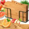 Retoo Schneidebrett Set 4er Bambus Holzschneidebrett Holzbrett Küche Schneidebretter Chopping Board für Brot Fleisch Obst Gemüse Käse Schinken Schneidbrett 28 x 16 cm Metallständer
