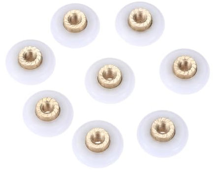 dvnFWKc Türrollenführungsrad, 8 stücke Bad Dusche Tür Rollen/Läufer Räder Riemenscheiben 18mm Dia Rad Ersatz Teil for Duschkabinen Kabinen Läufer