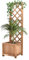 FRANKYSTAR Rosy - Fioriera da Esterno Giardino con Grigliato 35x120x30 cm per Piante Rampicanti in Legno di Cedro Impregnato Ebony