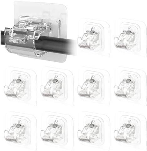 10 Pezzi Ganci Adesivi Senza Bucare Infissi PVC Gancetti per Tnde Ganci Tende Finestre PVC Autoadesivi Gancetti Porta Bastoni Tende Senza Forare Adesivi per Finestre (Trasparente)