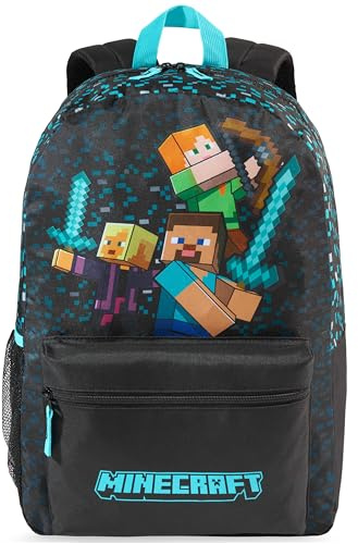 Get Trend Minecraft barnryggsäck, pojkar lätt 45 cm bokväska, vadderade remmar resa skolväska, Creeper Gamer gåvor, 17.7x12.6x8.7inch, Barn ryggsäck