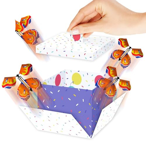 FETTIPOP Schmetterlings Explosion Geschenkbox DIY (Party-Farbe), Überraschung Geld Geschenkverpackung