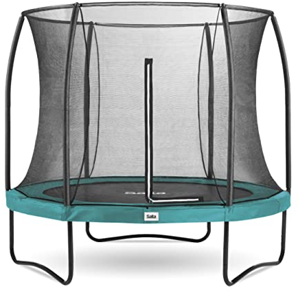 Salta Comfort Edition – ⌀183/213/251/305/366/396/427cm - TÜV geprüft – Schwarz/Grün/Pink - rundes Outdoor Trampolin, Gartentrampolin - Set mit Sprungmatte, Sicherheitsnetz, Federn, Randabdeckung