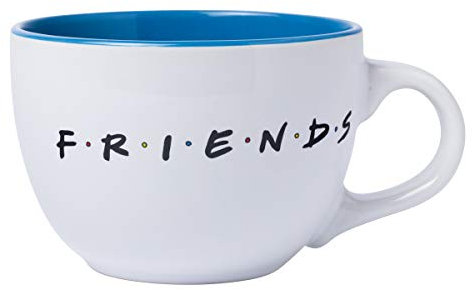 Silver Buffalo Friends Mug à café en céramique pour cappuccino, latte, cacao chaud, soupe ou céréales Blanc 680 g