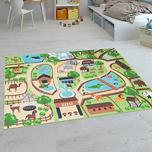 Paco Home Kinderteppich Teppich Kinderzimmer Spielteppich Junge Mädchen Modern rutschfest, Grösse:100x200 cm, Farbe:Beige