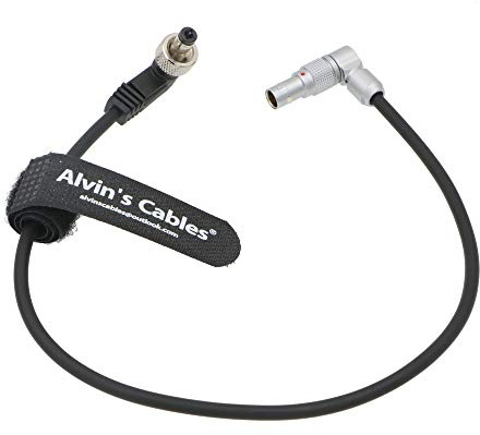 Alvin's Cables Z CAM E2 S6 F6 F8 Rotatable 2 Pin Male Right Angle to Lock DC Power Cable for Atomos Shinobi Ninja V OSEE G7 Monitor Adjustable 90 Degrees 2 Pin Male Cord