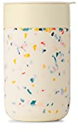 W&P WP-PMCL-TZCM Porter Travel Protective Silicone Sleeve, 16 Ounce Terrazzo Cream, Reusable Cup for Coffee or Tea, Portable Ceramic Mug with BPA-Free Press-Fit Lid, Dishwasher Safe, On-The-Go