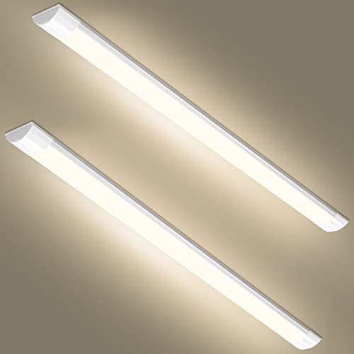 Viugreum 2 Pack 30W Led Tube Lights 3ft,LED Batten Light 90cm 3000LM, LED Tube Ceiling Light 4000K (Natural White), Fluroscent Tube Light for Office, Bathroom, Kitchen