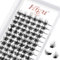 Higu clace Lash Clusters DIY Eyelash Extensions 72 Pcs Cluster 10mm Lashes D Curl Thin Stem Reusable Makeup for Self-application (Sparkle 10mm)