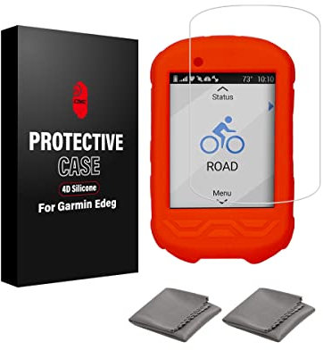 CNC Case for Garmin Edge 530 830 130 1030 Silicone Protective cover,Tempered Glass Screen Protector for Garmin Edge 530 830 130 1030 Film Anti-Scratch High Definition Full Coverage