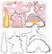 ScrapCooking 2088 - Cortador de galletas de acero inoxidable con 4 moldes de unicornio para pequeños pasteles