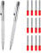 KINBOM 2 Stück Wolframcarbid Stift, Anreißnadel Hartmetall mit Magnet Anreißwerkzeug mit Zusätzlichen 12 Ersatz-Red-Hat-Markierspitzen für Glas/Metallblech Reißnadel Diamant für Keramik