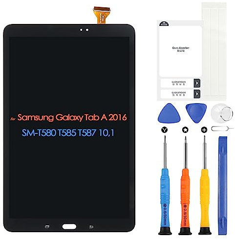 LCD Display per Samsung Galaxy Tab A 2016 SM-T580 T585 T587 Schermo Sostituzione Schermo Touchscreen Digitazer Assembly con Riparazione Kit (10,1 Pollici,Nero)
