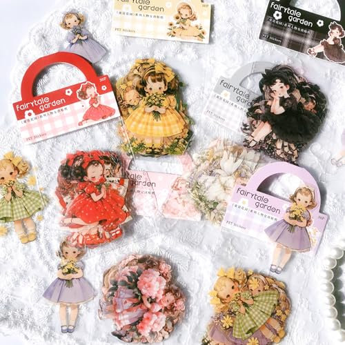 180pcs Scrapbooking Stickers Set Engel Sticker Scrapbook Zubehör Bullet Journal Zubehör für DIY Kunst Tagebuch Planer Album Notizbuc(Fairytale Garden)