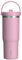Hydrapeak Nomad Trinkbecher mit Griff und Trinkhalm-Deckel, auslaufsicher, doppelt isoliert, 950 ml, Edelstahl, Rosa (Cotton Pink)