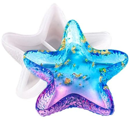 Moule en forme d'étoile de mer pour béton et résine, support de bougie, moule en silicone pour résine époxy, récipient marin 3D, plateau à bibelots, assiette en résine, ciment de stockage, artisanat