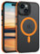GUAGUA for iPhone 15 Case, Translucent Matte Magnetic Case with Side Grippy Stripes, Compatible with MagSafe, Slim Shockproof Anti-Scratch Protective Phone Cover for iPhone 15 6.1'', Orange