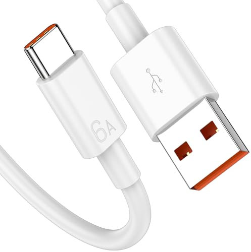 Cable USB C para Honor X8a 90 Lite 5G,Carga Rápida 6A USB a USB C Cable 1M,100W Supercarga Cable Tipo C USB para Honor Magic 6 Pro 6 Lite Honor 200 Pro Lite HONOR Pad X8a HUAWEI FreeBuds SE 2 5I Pro 3