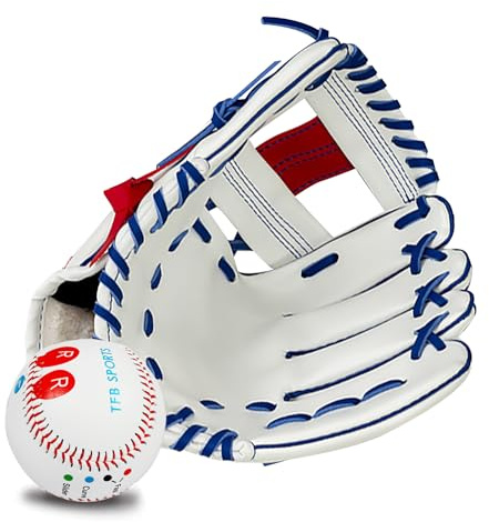 Guante de béisbol para niños/jóvenes/adultos con 1 pelota, guantes de sóftbol, guantes de bateo de béisbol juvenil, guante de béisbol de piel sintética