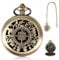 Kompass Vintage mit Metallketten, Taschenkompass Messing mit Gravur Muster, Peilkompass Wasserdicht, Kompasse Outdoor Navigation Tools Tragbar für Wandern Camping Jagd