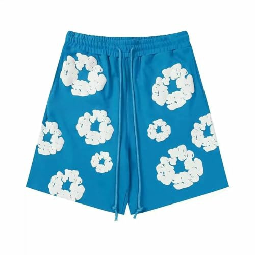 FZCXHONJ Pantaloncini Nuovi Pantaloni da Spiaggia Estiva Casual Americano Kapok Stampato Short di Fiori Vacanze All'aperto per Uomini Maschi-d12004-m