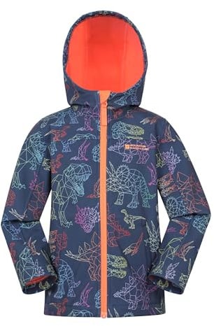 Mountain Warehouse Exodus Kids Softshell Jacket - Breathable, Water Resistant, Fleece Lined, Wind Resistant Coat, Boys & Girls - For Spring Summer & Outdoors Navy (05) Kids Size 3-4 Years