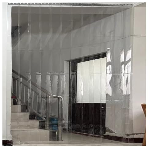 Wasserdichter Kunststoffstreifen-Türvorhang-Set, Hurricane Rollläden, PVC-Streifenvorhang für transparente Trennwände in Wohnzimmer und Küche (1,3 mm, 0,75 x 2 m)