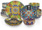 vancasso 48-teiliges Geschirr set, SIMI Geschirrset 12 Personen aus Porzellan, Tafelservice 12 Personen mit Speiseteller, Dessertteller, Suppenteller und Schalen, Boho Geschirrset
