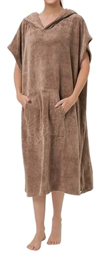 Generisch Frottee Badeponcho Damen Herren - Strandponcho Surf Poncho Erwachsene Handtuch Kapuze Bade Surfponcho Bademantel
