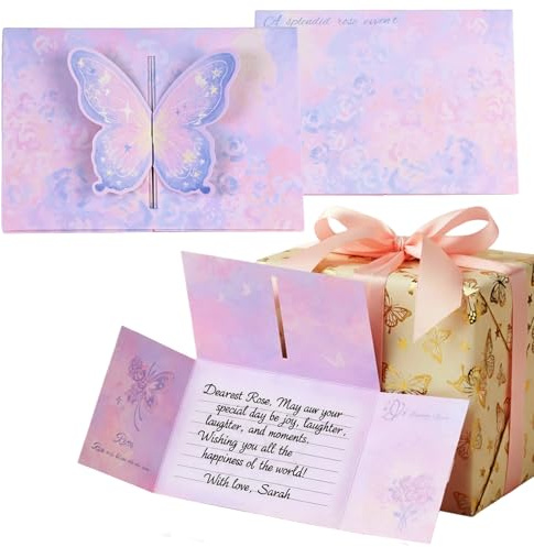 Kaiyzo Lot de 18 Cartes d'Invitation Anniversaire pour Enfants, Carton d'Invitation Anniversaire Fille et Garçon avec Motif Papillons en 3D, Cartes d'Invitation Pliables avec Enveloppes, 14 x 10 cm