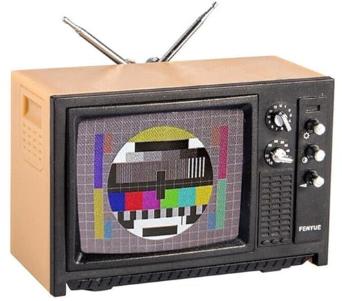 Grtheenumb Miniatur-Puppenhaus-Zubehör, Puppenhaus-Zubehör im Maßstab 1:12, Kunststoff-Vintage-Mini-TV, DIY-Miniatur zur Dekoration