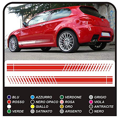 GRAFIC Klebstoffe Custom Streifen Border Lines für Autos Tuning Stickers Decals Aufkleber (SCHWARZ MATT)