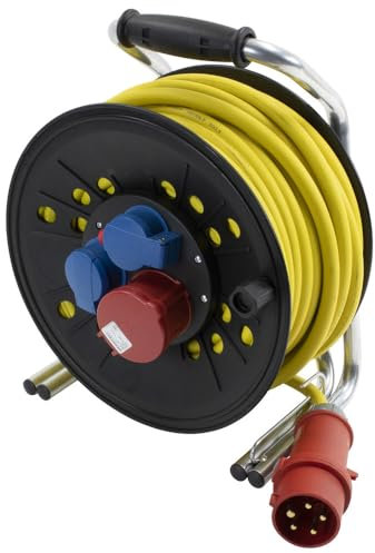 Dönges Leitungsroller Feuerwehr, nach ÖBFV, 230 V/400 V, 16 A (ÖBFV Kabeltrommel Feuerwehrkabel Verlängerung) Eingang: 1 x Stecker CEE 5-pol IP44/Ausgang: 1 x Kupplung CEE 5-pol IP44