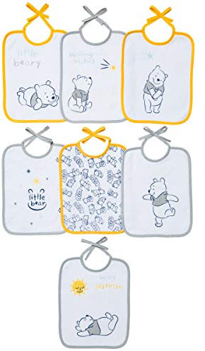 Babycalin Lätzchen, 20cm x 25cm, Disney Winnie, Packung mit 7 Stück