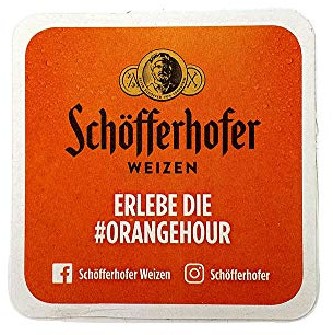 Schöfferhofer Weizen Bierdeckel in Orange - Untersetzer/Bierdeckel/Deckel / 6x 70 er Paket
