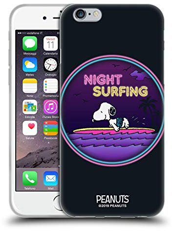 Head Case Designs Offiziell Offizielle Peanuts Nacht Surfer Snoopy Aloha Disco Soft Gel Handyhülle Hülle kompatibel mit Apple iPhone 6 / iPhone 6s