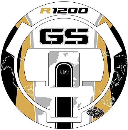 Adesivo 3d Tappo Para Serbatoio Resinato compatibile con/sostitutivo per moto BMW Motarrad R 1200 GS 2004-2012 (Giallo)
