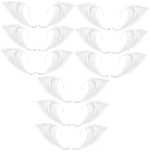 ABOOFAN 18 STK Fee Kopfschmuck Elfenkostüm Für Damen Dobby-Ohren Elfenohren Vampirohren Aus Silikon Elf Kleine Spitze Ohren Elfen Ohrstöpsel Feenohren Mann Kleidung Weiß Kieselgel Emulsion