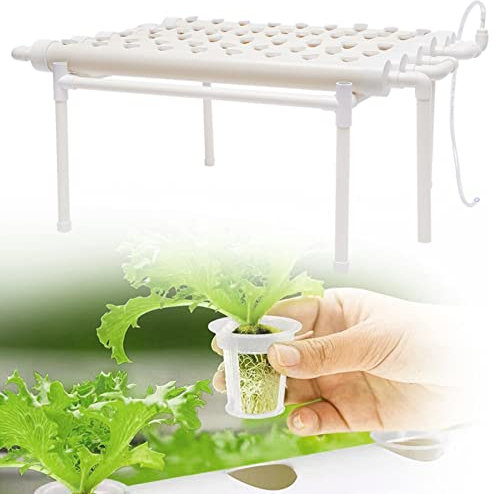 Kit Idroponica Completo, 54 Piantine a 1 Strati in PVC Sistema di Coltura Idroponica Adatto Soprattutto per Coltura Acquatica e Ortaggi Idroponici
