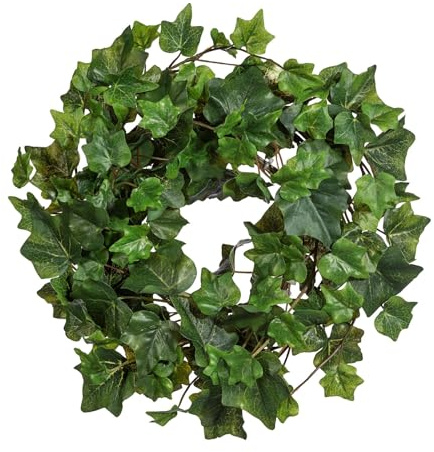 CREATIV green künstlicher Efeu Kranz 30cm I Efeu künstlich mit 143 naturgetreuen Blättern in grün I hochwertige Hängepflanze künstlich I schöne Kunstpflanze hängend ideal als Indoor Deko