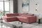 Kaiser Möbel, Ecksofa mit schlaffunktion, mit Bettkasten, Schlafsofa Atom Lux, Designer Sofa, Modern Design Couch, Polsterecke, Freistehend, Stoff Monolith Klasse A, Rosa Links