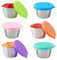 Drufoful 6 Pièces Récipient Vinaigrette avec Couvercles en Silicone, 70ml Petit Récipient à Sauce en Acier Inoxydable Récipient Sauce Salade Boîte Alimentaire Dressing to Go Réutilisable Étanches