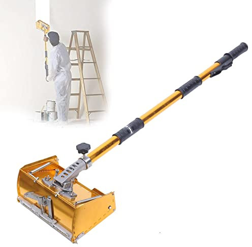 9.8 Drywall Flat Box Rendering Machine, Drywall Mud Compound Drywall Putty Drywall knife Tools Mud Drywall Skimming Blade, Drywall Flat Box with 40''-63.8'' Adjustable Handle