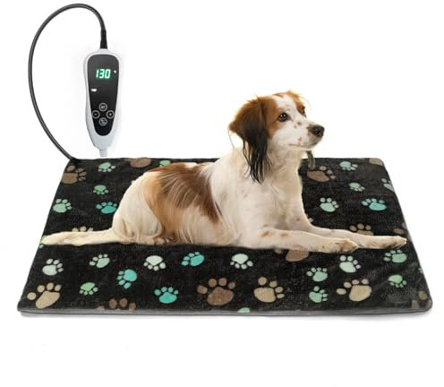 GOLOPET 28 X 18 Inch Puppy Thermal Pad, Pet Thermal Pad for Dogs, Waterproof Outer Skin and Smart Thermostat Switch, Ga Bed