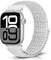 Bcuckood Nylon Sport Armband Kompatibel mit Apple Watch 49mm 46mm 45mm 44mm 42mm für Damen Herren, Sport Solo Loop Armband für iWatch Serie 10 9 8 7 6 5 4 3 2 1 Ultra SE, Gipfelweiß