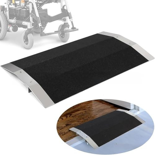 Warmiehomy Wheelchair Ramp 80L x 40W x 4.5H cm 300KG Loading Capacity Aluminum Alloy Door Ramp Threshold Ramp for Wheelchair Motorbike Bike Stroller